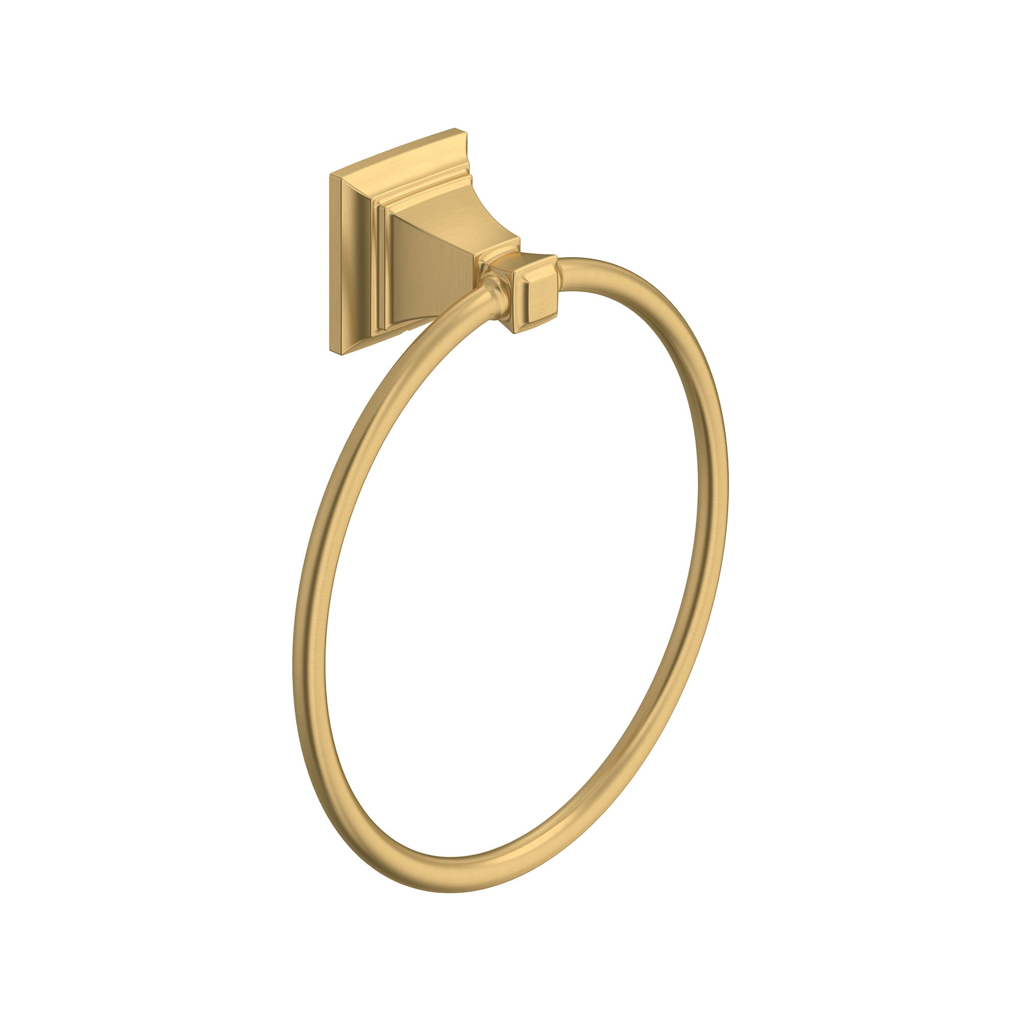 Gold Wall Mounted Towel Ring with Crown Molding Details