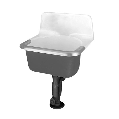 American Standard 7695.000.020 Akron Enameled Cast Iron Service Sink, White