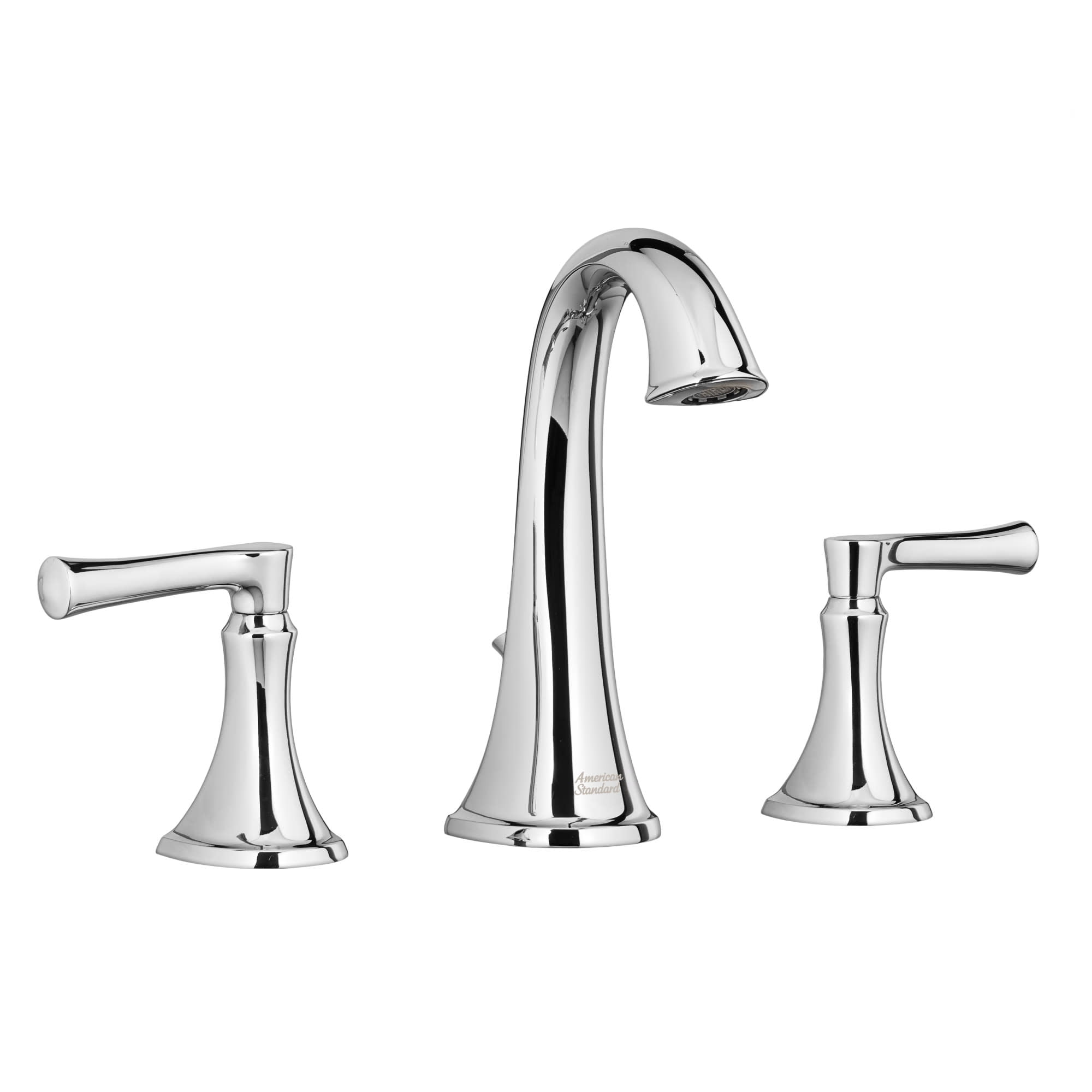 Polished Chrome Widespread Bathroom Faucet with Lever Handles