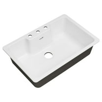American Standard Quince 33 x 22 Single Bowl Cast Iron Kitchen Sink- 3 Holes