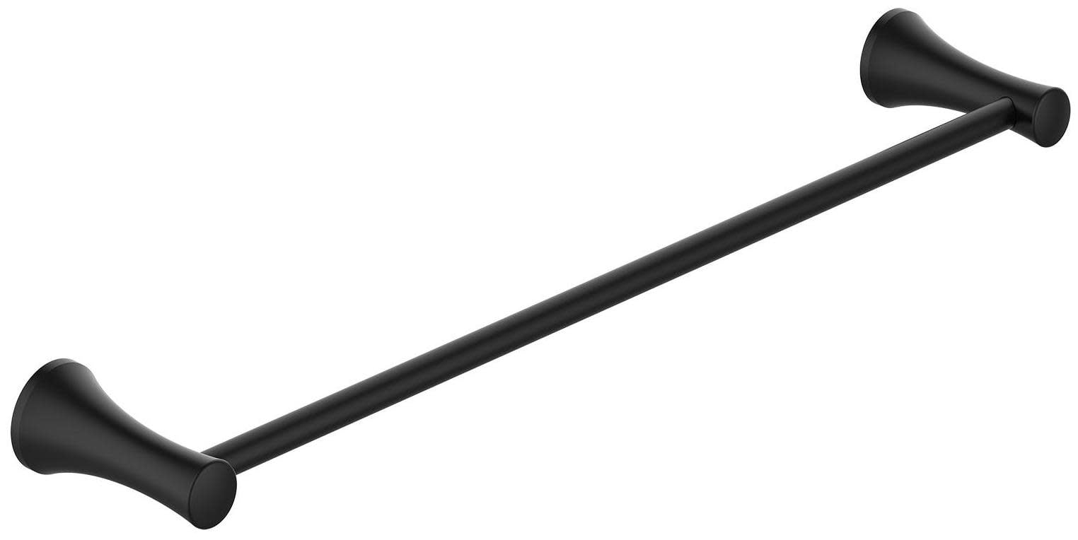 Matte Black 24-Inch Wall Mounted Metal Towel Bar
