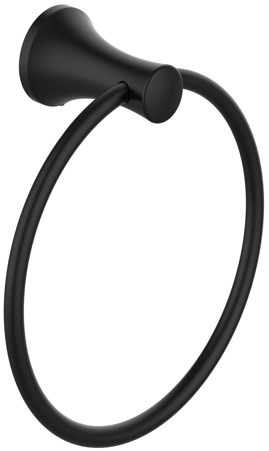 Matte Black Metal Towel Ring with Concealed Mounting