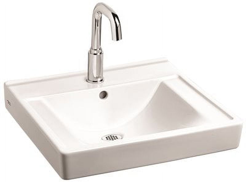 White Ceramic Wall-Mount Bathroom Sink with EverClean Surface