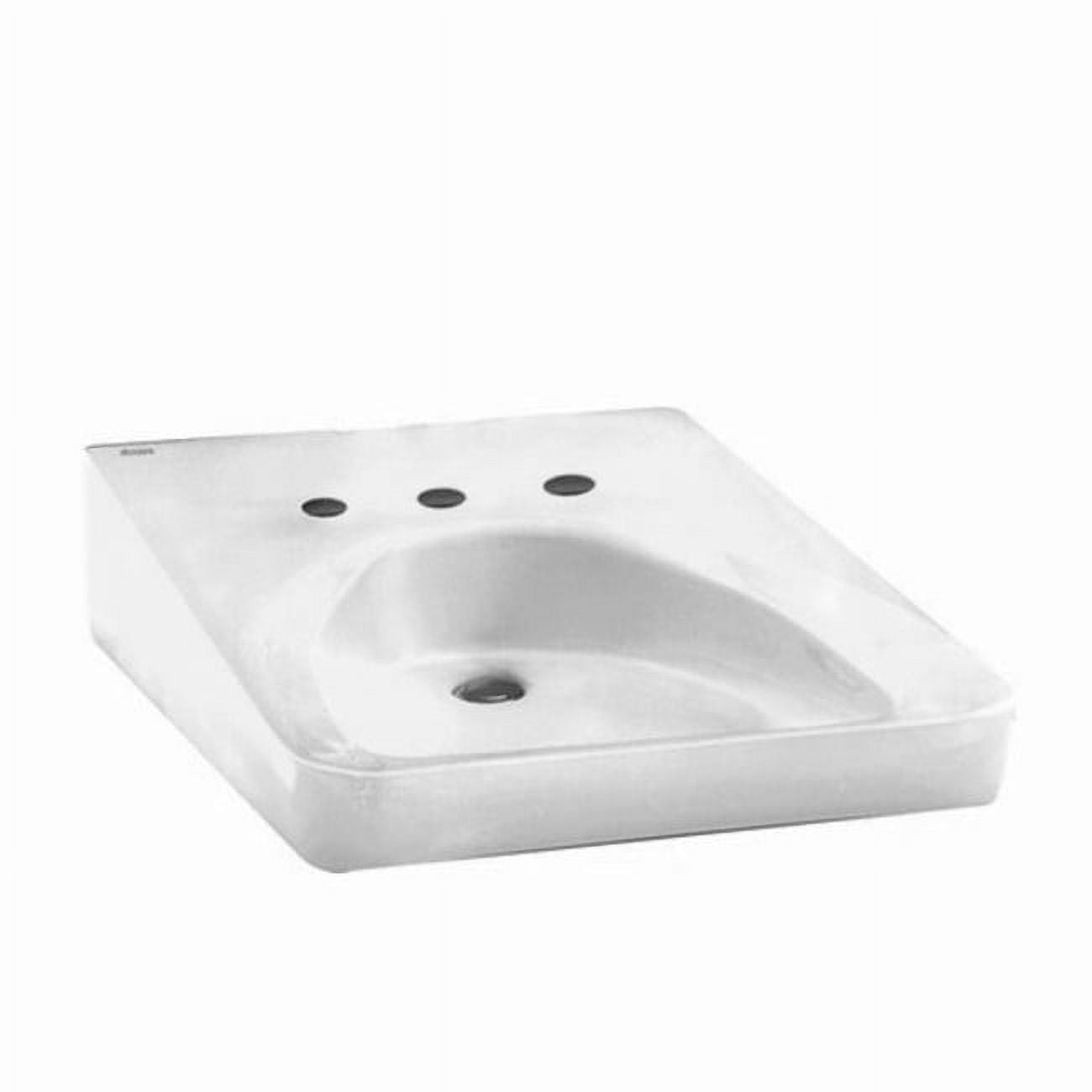 White Ceramic Wall-Mount Sink for Wheelchair Users