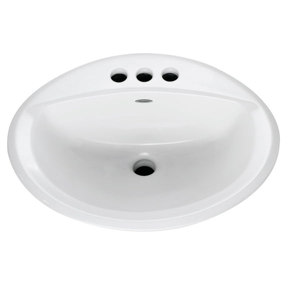 American Standard Aqualyn Drop in Sink with 4-in Faucet Holes in White