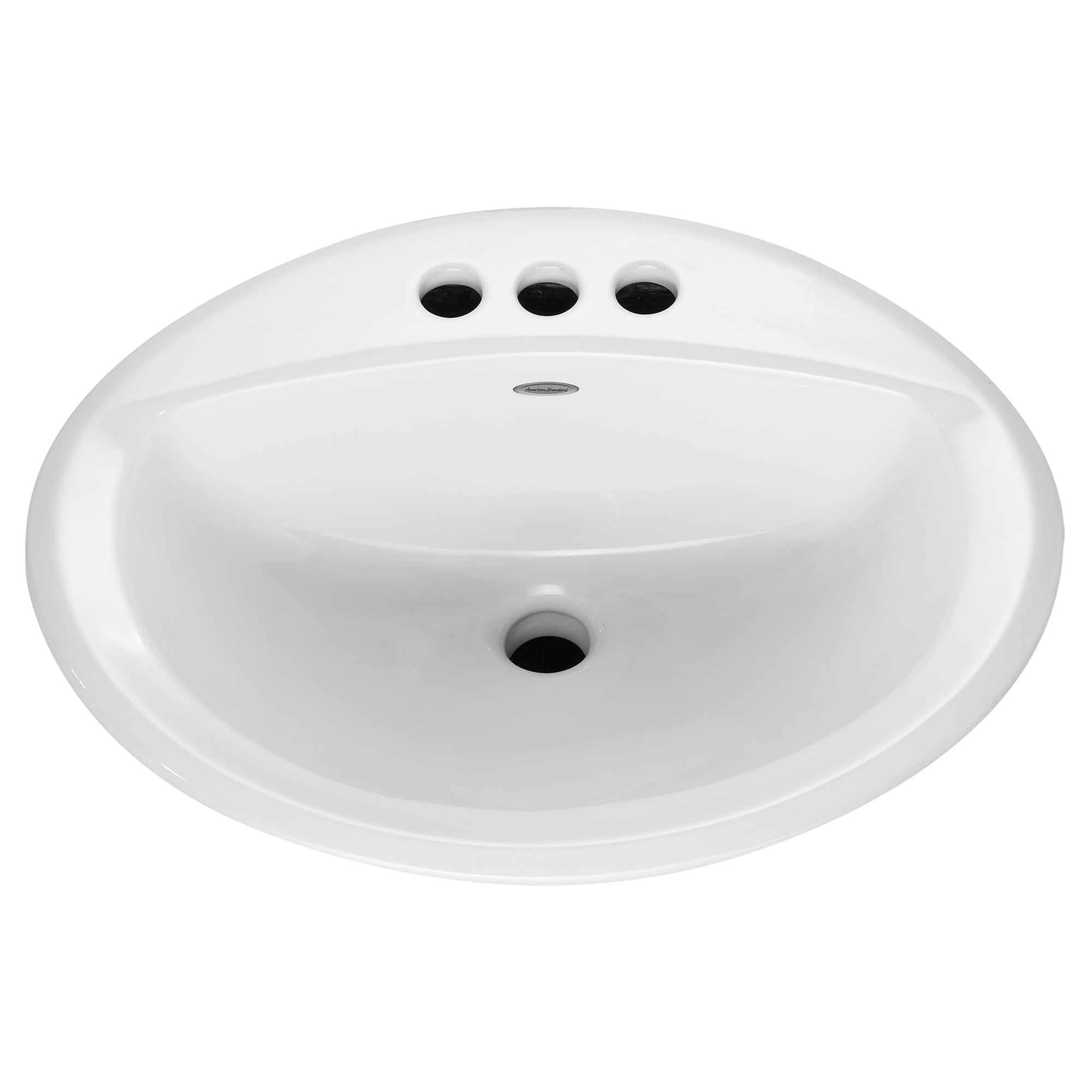 White Vitreous China Oval Countertop Bathroom Sink with Faucet Holes