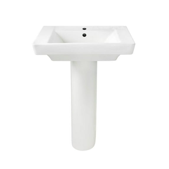 American Standard Boulevard Pedestal Sink with Single Faucet Hole in White
