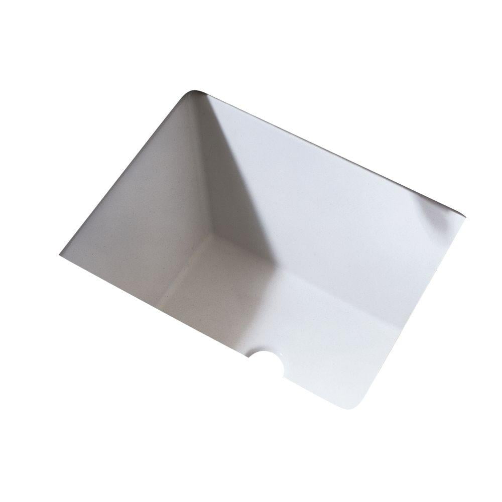 White Ceramic Rectangular Undermount Bathroom Sink