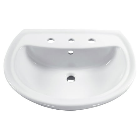 American Standard Cadet 6 in. Pedestal Sink Basin with 8 in. Faucet Centers in White