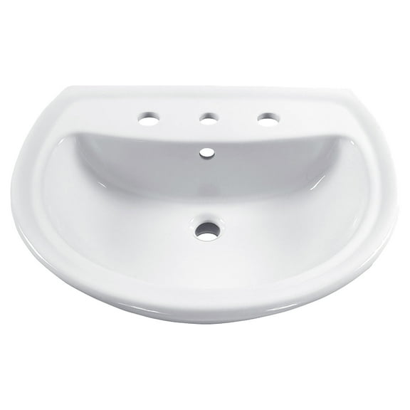 American Standard Cadet 6 in. Pedestal Sink Basin with 8 in. Faucet Centers in White