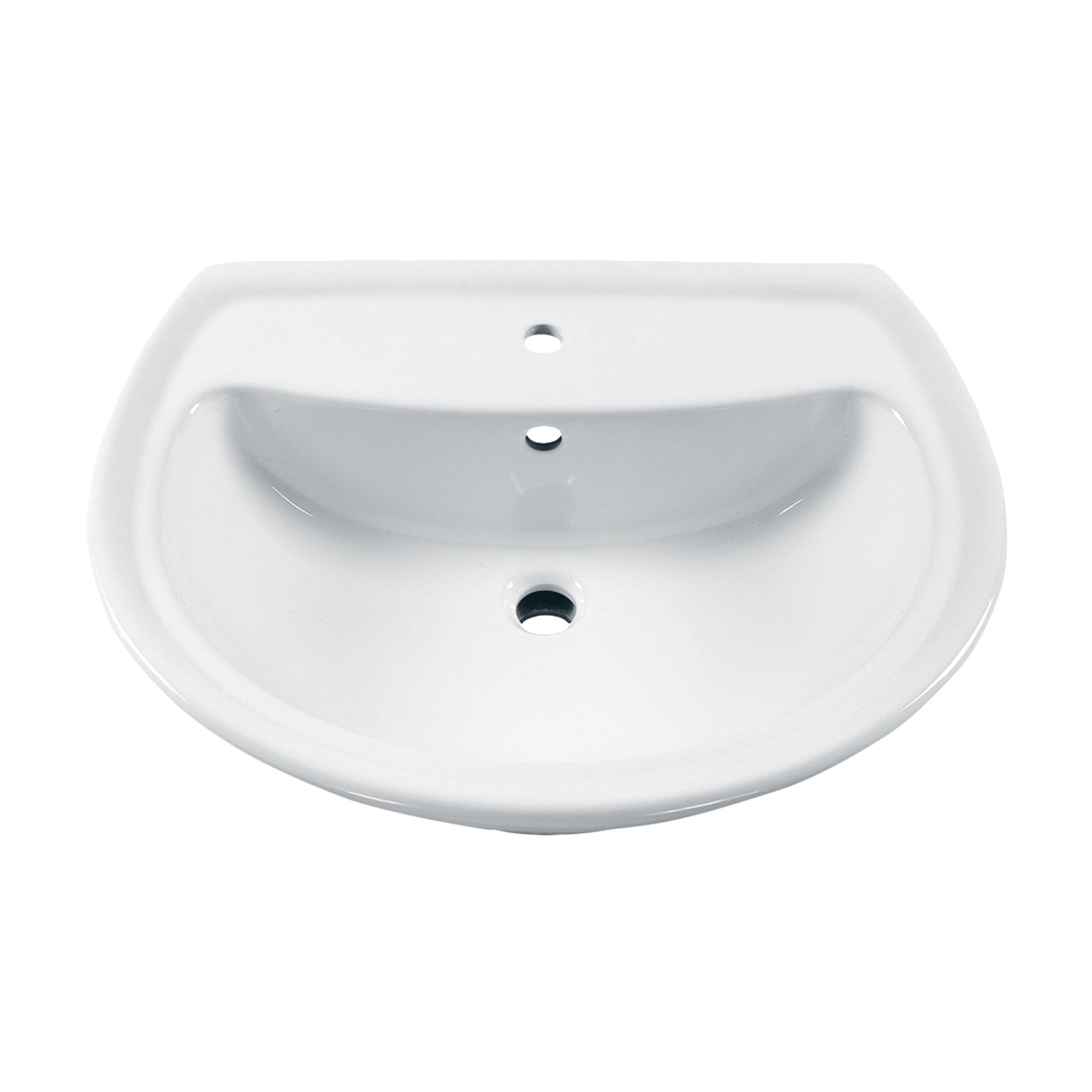 Cadet White Ceramic Oval Pedestal Sink Basin