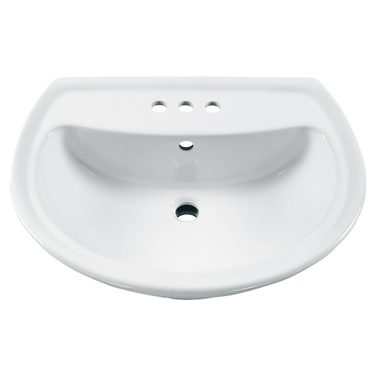 American Standard Cadet 6 in. Pedestal Sink Basin with 4 in. Faucet Centers in White American Standard Cadet 6 in. Pedestal Sink Basin with 4 in. Faucet Centers in White