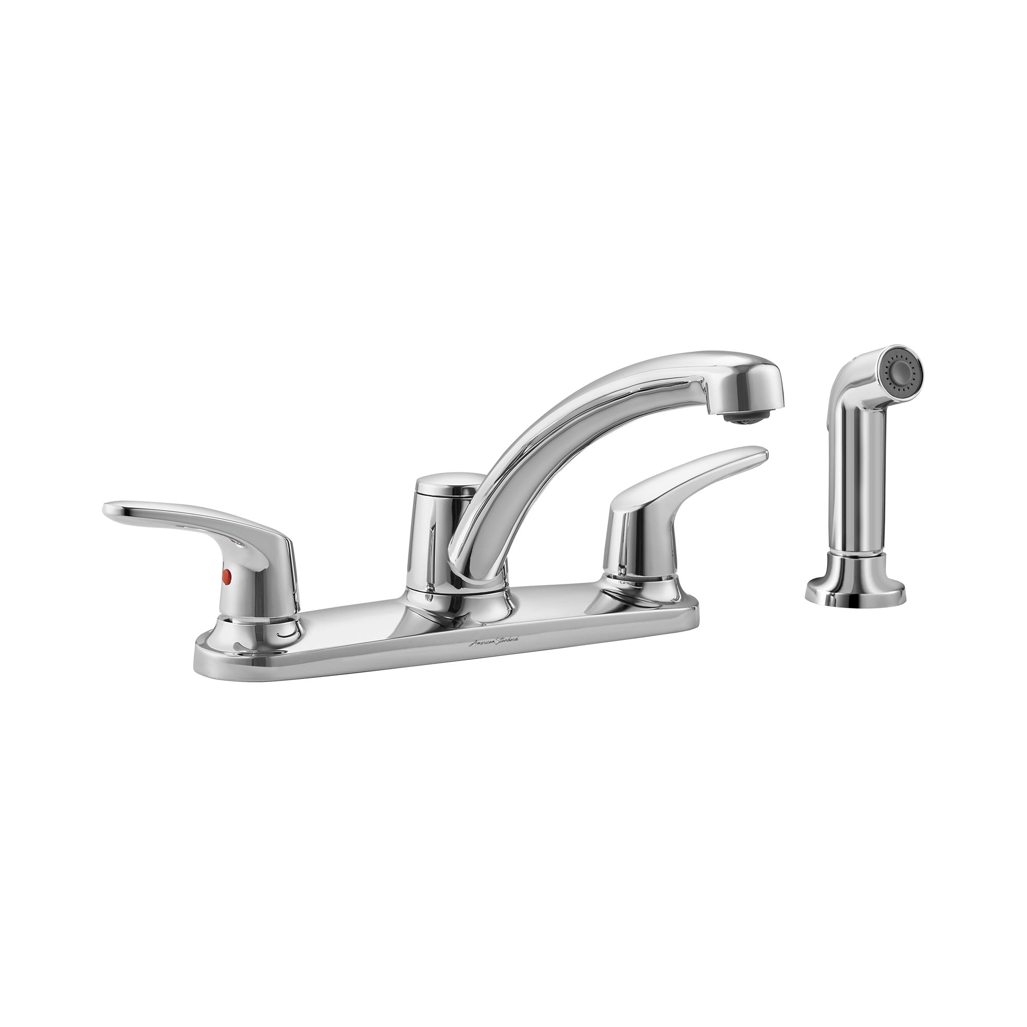 Polished Chrome 2-Handle Kitchen Faucet with Pull-out Spray