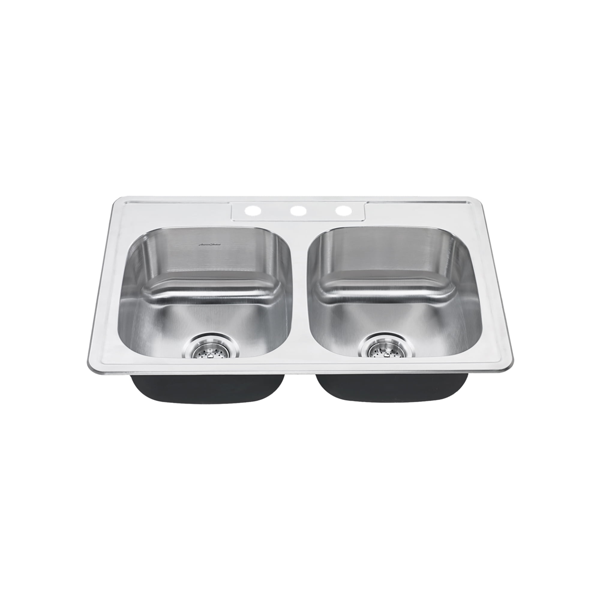Colony 33'' Satin Stainless Steel Double Bowl Kitchen Sink