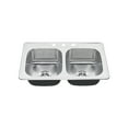 thumbnail image 1 of American Standard Colony Pro Drop-In Stainless Steel 32.36 in. 3-Hole Double Bowl Kitchen Sink Kit, 1 of 2