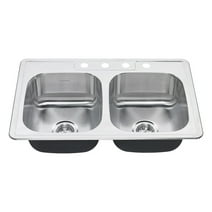 American Standard Colony Pro Drop-In Stainless Steel 33 in. 4-Hole Double Bowl Kitchen Sink Kit