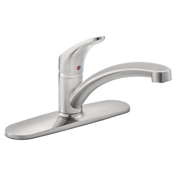 American Standard Colony Pro Single-Handle Standard Kitchen Faucet with Deck Plate in Stainless Steel