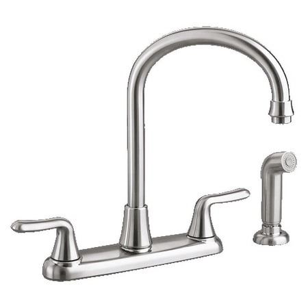 American Standard Colony Soft 2-Handle High-Arc Kitchen Faucet with Side Spray in Stainless Steel
