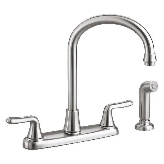American Standard Colony Soft 2-Handle High-Arc Kitchen Faucet with Side Spray in Stainless Steel