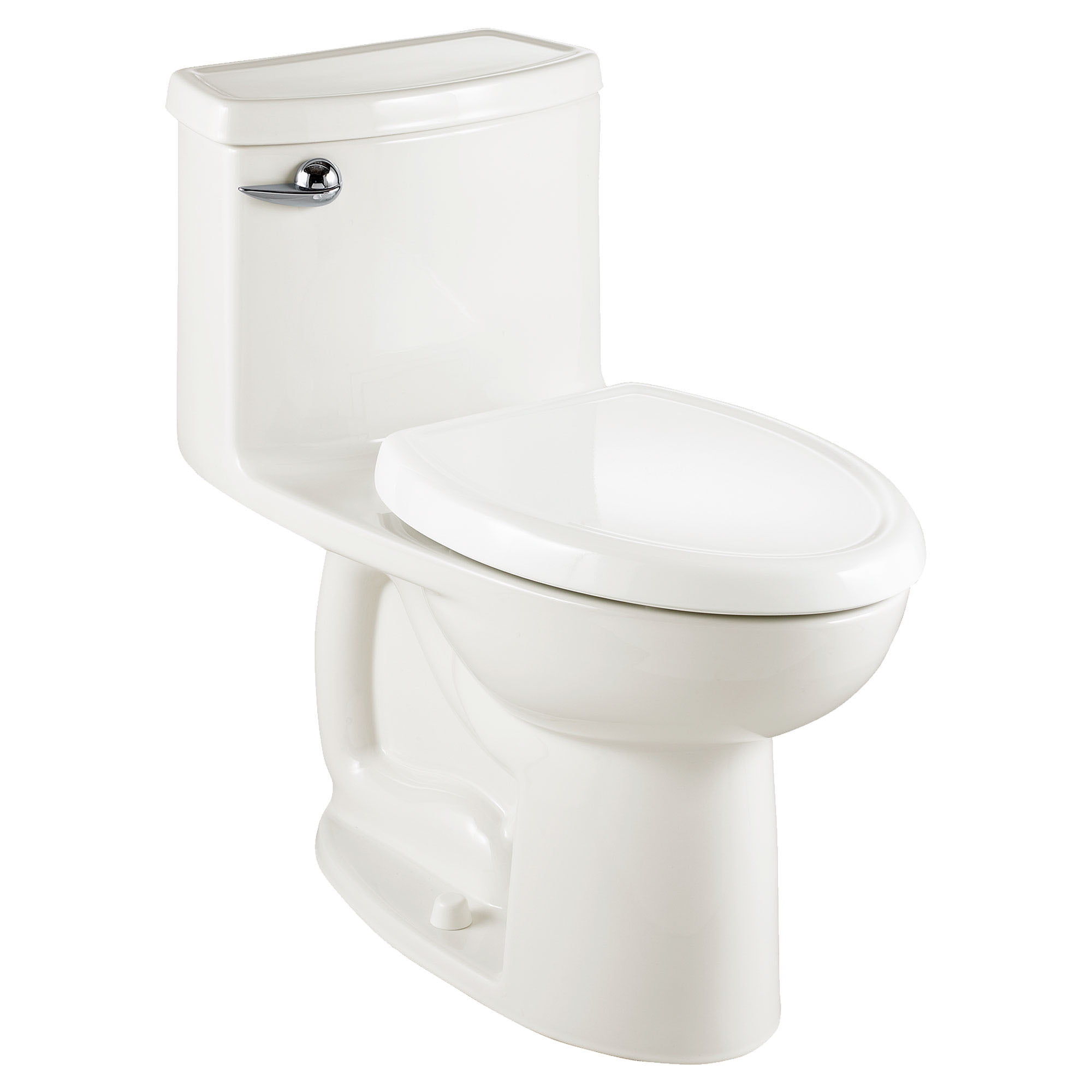 Compact White Vitreous China Elongated One-Piece Toilet