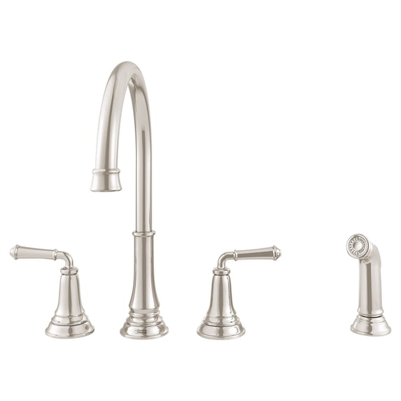 American Standard Delancey 2-Handle Standard Kitchen Faucet with Side Sprayer in Brushed Nickel