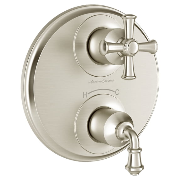 American Standard Delancey Two-Handle Thermostat Valve Trim in Brushed Nickel