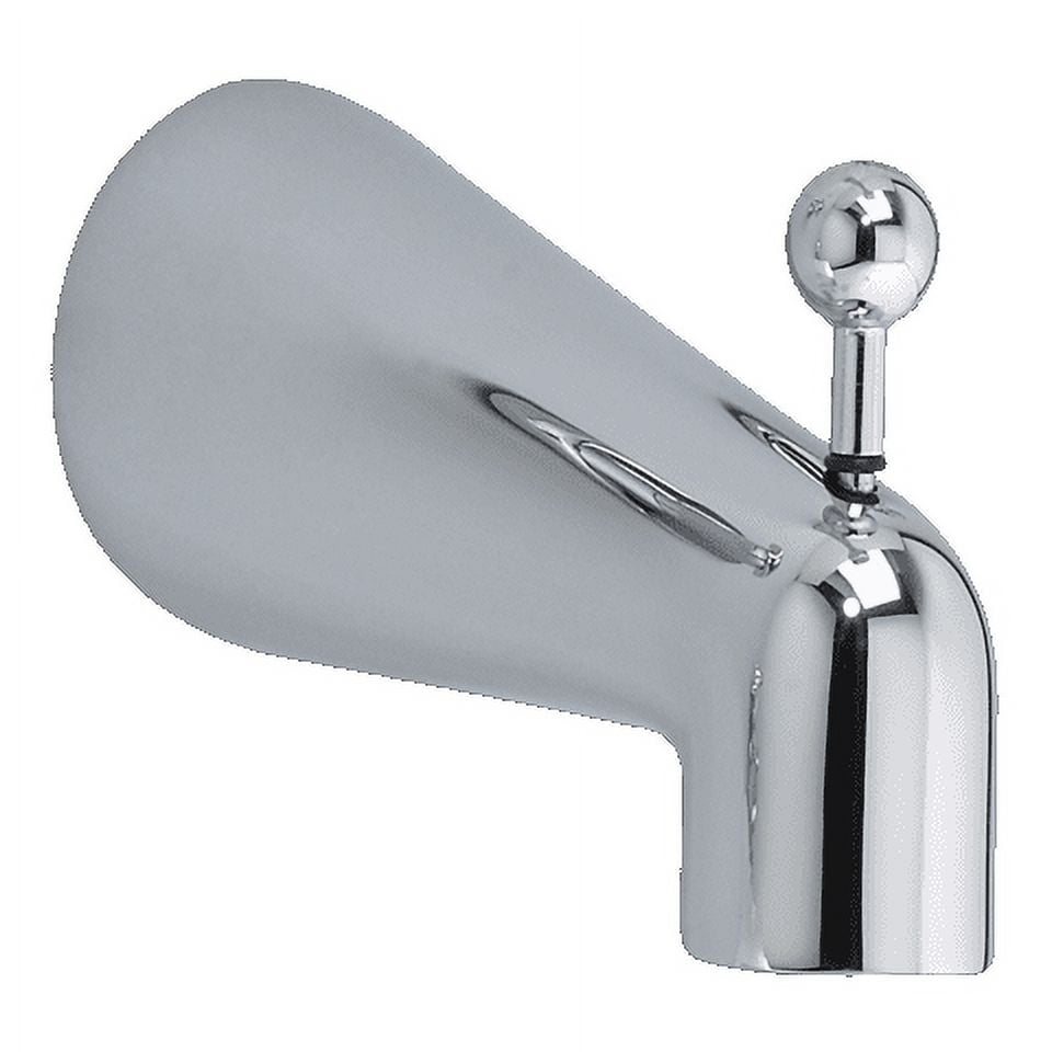 Deluxe Chrome Wall Mounted Tub Spout with Diverter