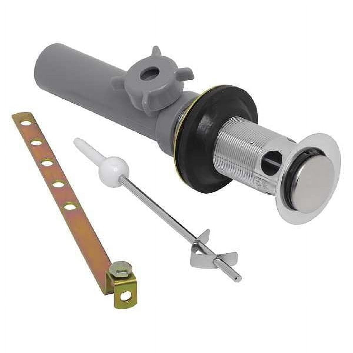 Polished Chrome Metal Sink Drain Assembly with Pop-Up Rod