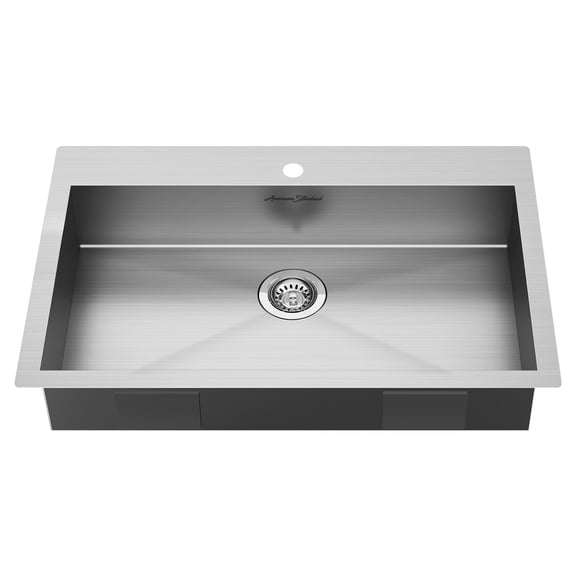 American Standard Edgewater Top or Undermount Stainless Steel 33 in. ADA Single Bowl Kitchen Sink