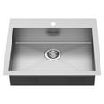 thumbnail image 1 of American Standard Edgewater Zero Radius Dual Mount Stainless Steel 25 in. 1-Hole Single Bowl Kitchen Sink Kit, 1 of 4