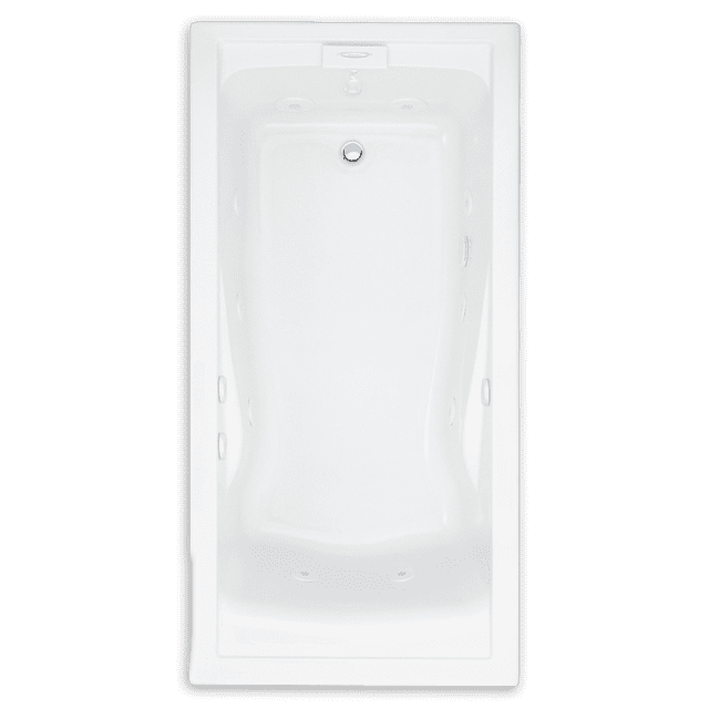 American Standard Evolution 60-in Whirlpool Tub with EverClean Reversible Drain in White