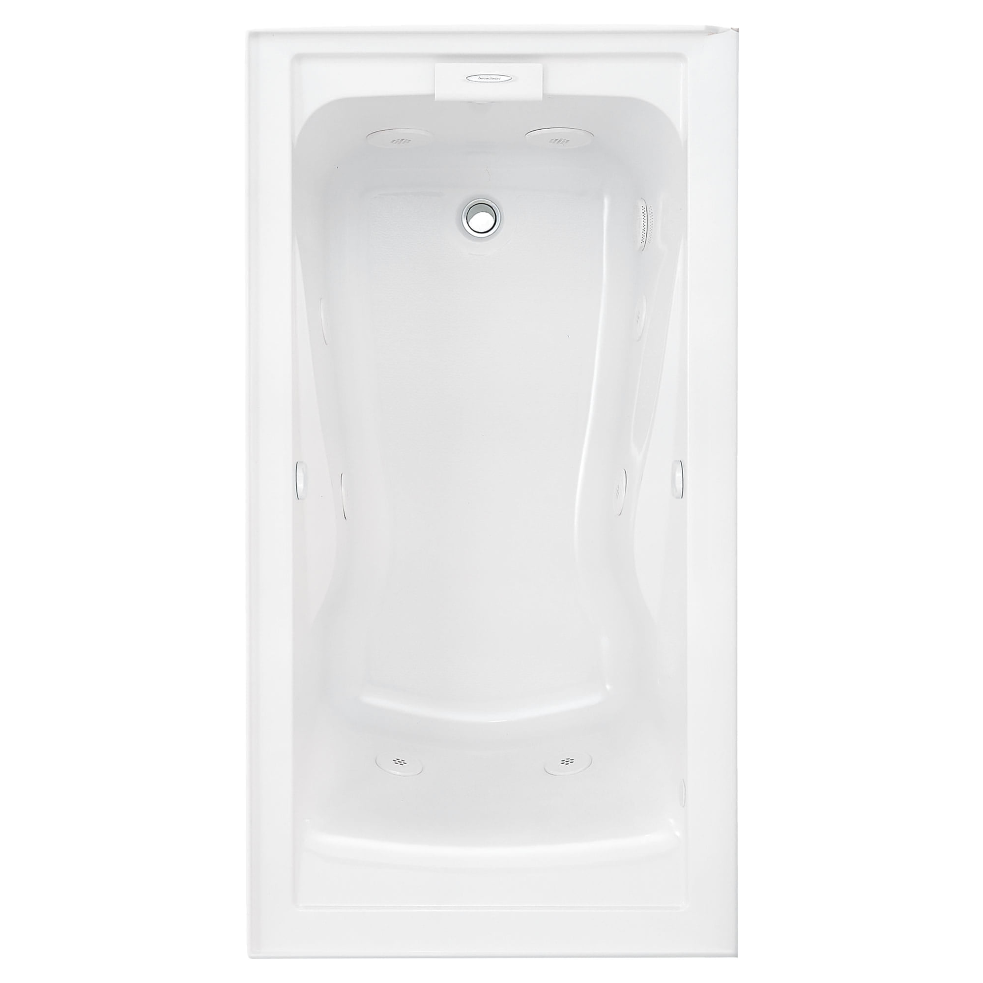 Evolution White Acrylic Alcove Whirlpool Bathtub with Jets