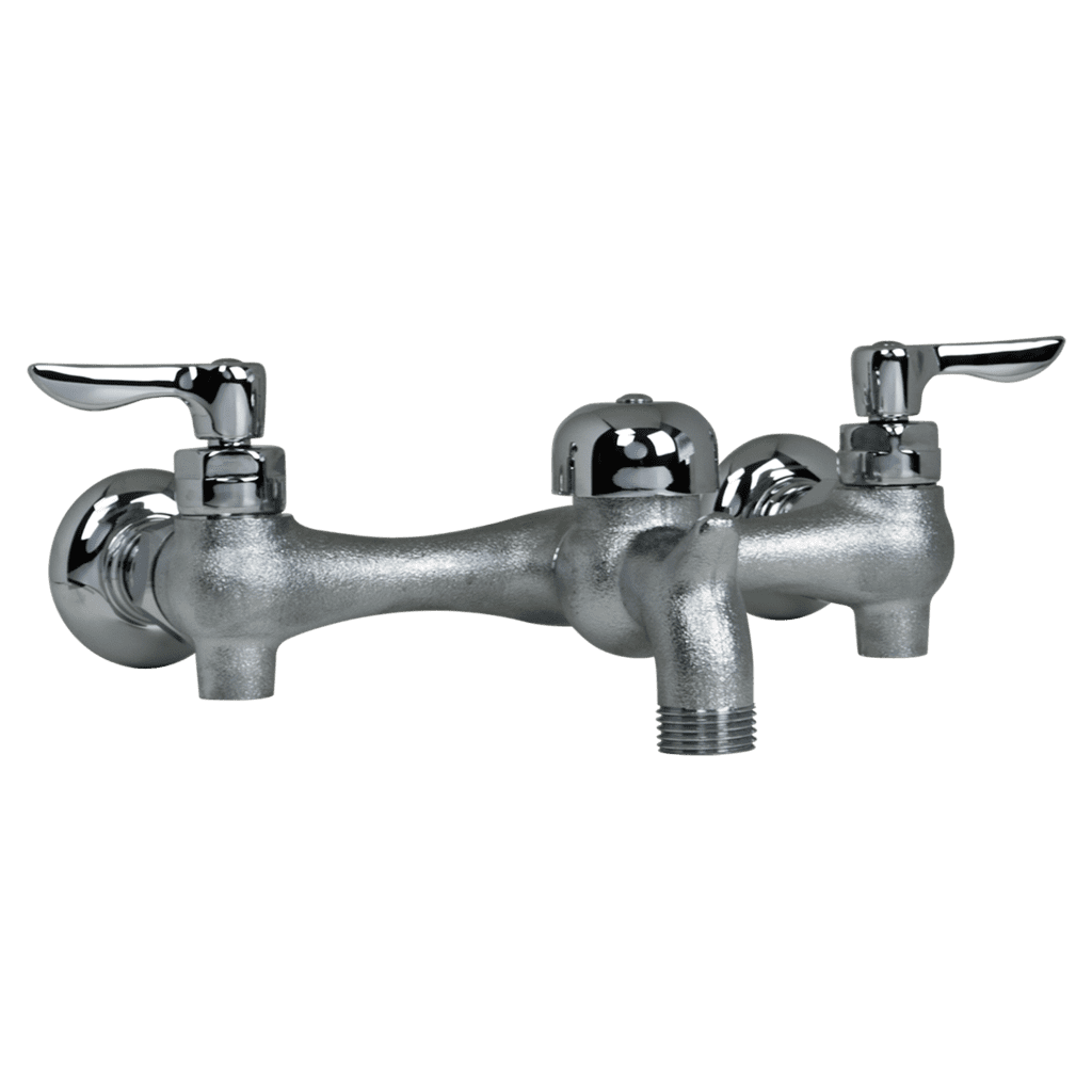 Polished Chrome Dual-Lever Wall-Mount Utility Faucet