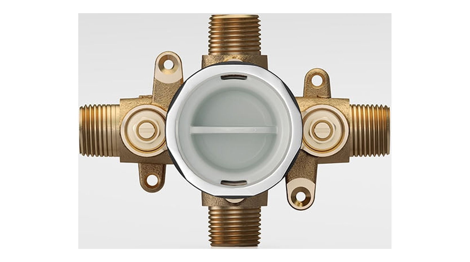 Universal Brass Shower Rough-In Valve with Screwdriver Stops