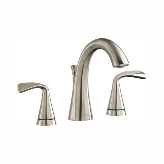 American Standard Fluent 8 in. Widespread 2-Handle Bathroom Faucet with Speed Connect Drain and Color Indicator in Brushed Nickel