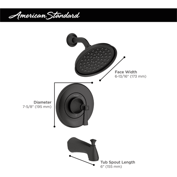 American Standard Glenmere Tub & Shower Faucet - Pack of 2 Drop-In Replacement, " IPS Rough-In