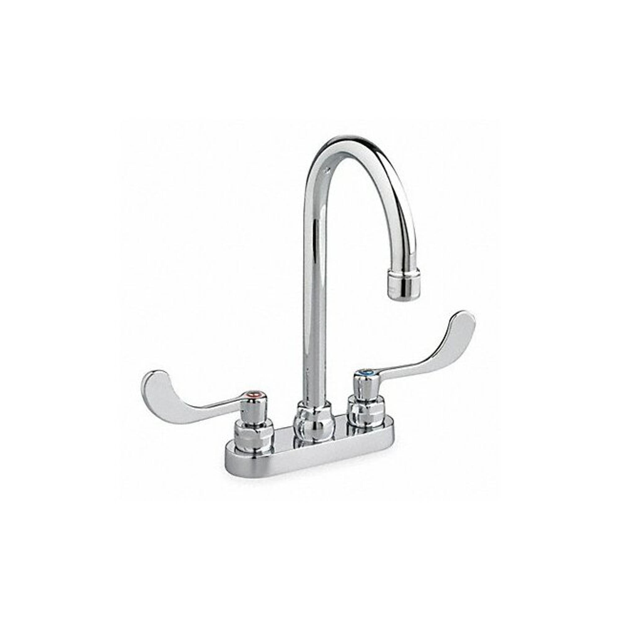 Chrome Gooseneck Centerset Bathroom Faucet with Wristblade Handles