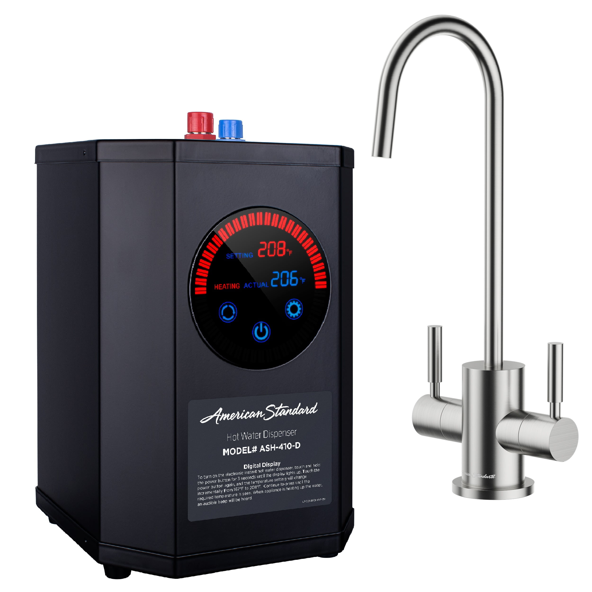 American Standard Brushed Nickel Dual Handle Hot and Cold Water Dispenser