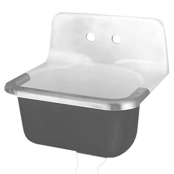 American Standard Lakewell Cast Iron Wall Mounted Service Sink with 8 in Faucet Hole in White