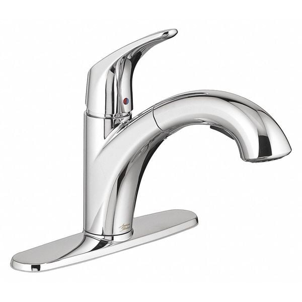Polished Chrome Pull-Out Kitchen Faucet with Lever Handle