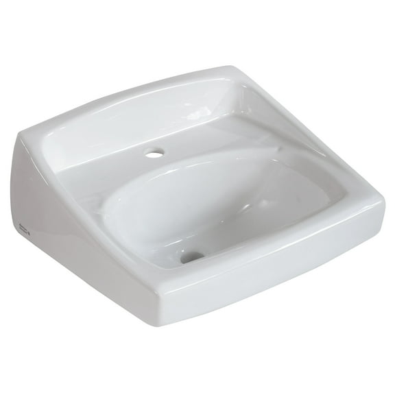 American Standard Lucerne Wall-Mount Sink with Single Faucet Hole in White