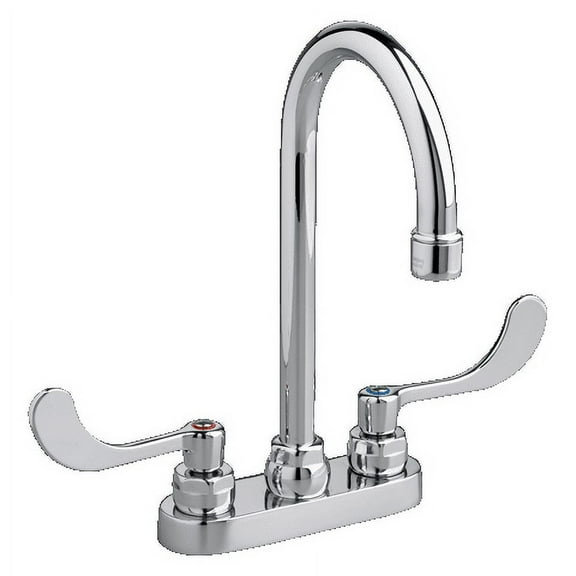 American Standard Monterrey 4 in. Centerset 2-Handle 0.5 GPM Gooseneck Faucet with Vandal-Resistant Wrist Blade Handles in Polished Chrome