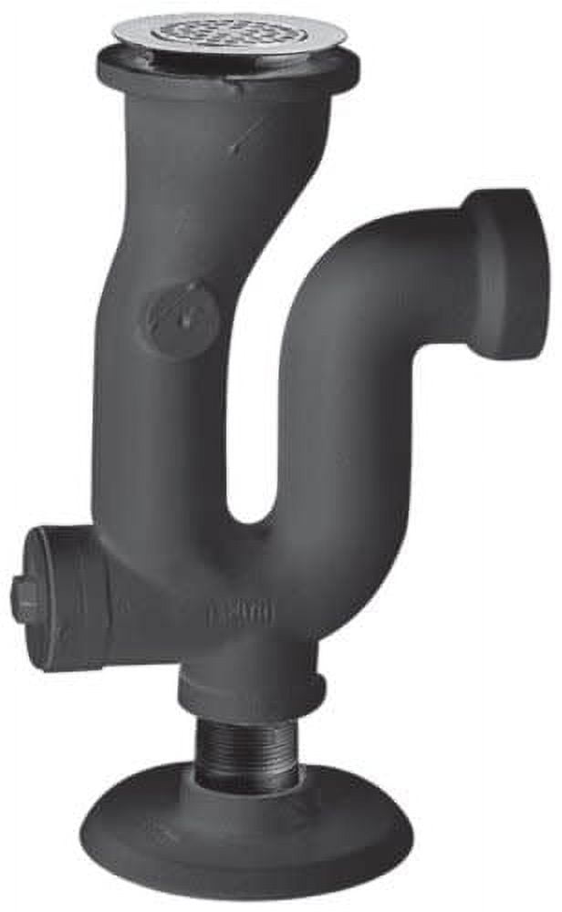 Black Cast Iron 2-Inch Threaded P-Trap