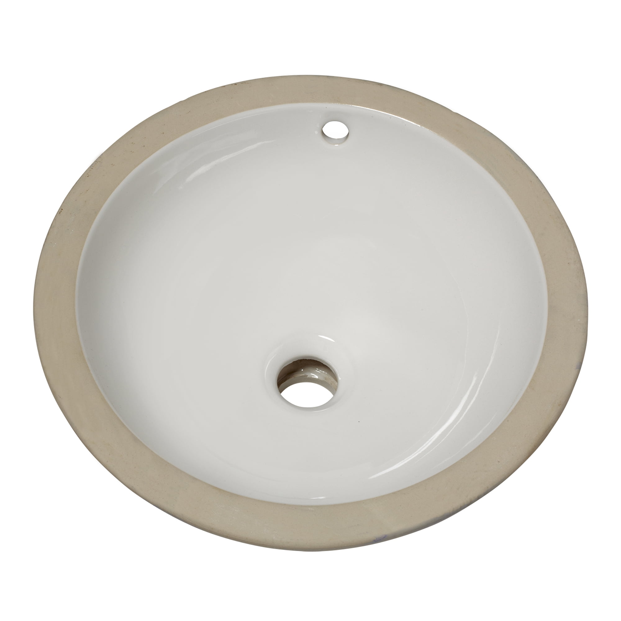 Orbit 15.5'' White Ceramic Circular Undermount Bathroom Sink