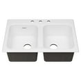 thumbnail image 1 of American Standard Quince 33-in x 22-in Double Bowl Cast Iron Kitchen Sink with 3 Holes in Brilliant White, 1 of 7