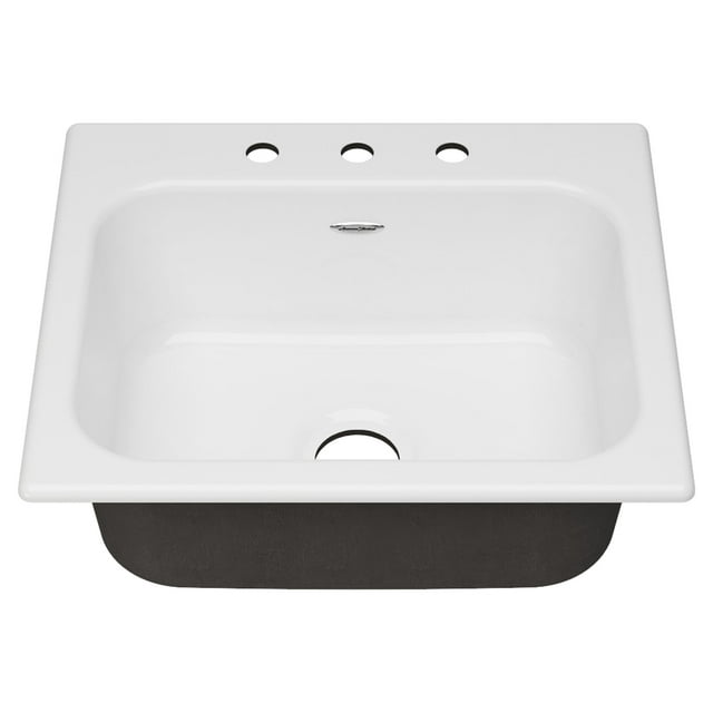 American Standard Quince Drop-in Cast Iron 25 in. 3-Hole Single Bowl Kitchen Sink in Brilliant White