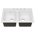thumbnail image 1 of American Standard Quince Drop-in Cast Iron 33 in. 4-Hole Double Bowl Kitchen Sink in Brilliant White, 1 of 7