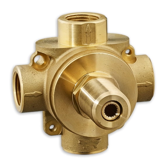 American Standard R433S 3-Way In-Wall Diverter Valve Body, Brass