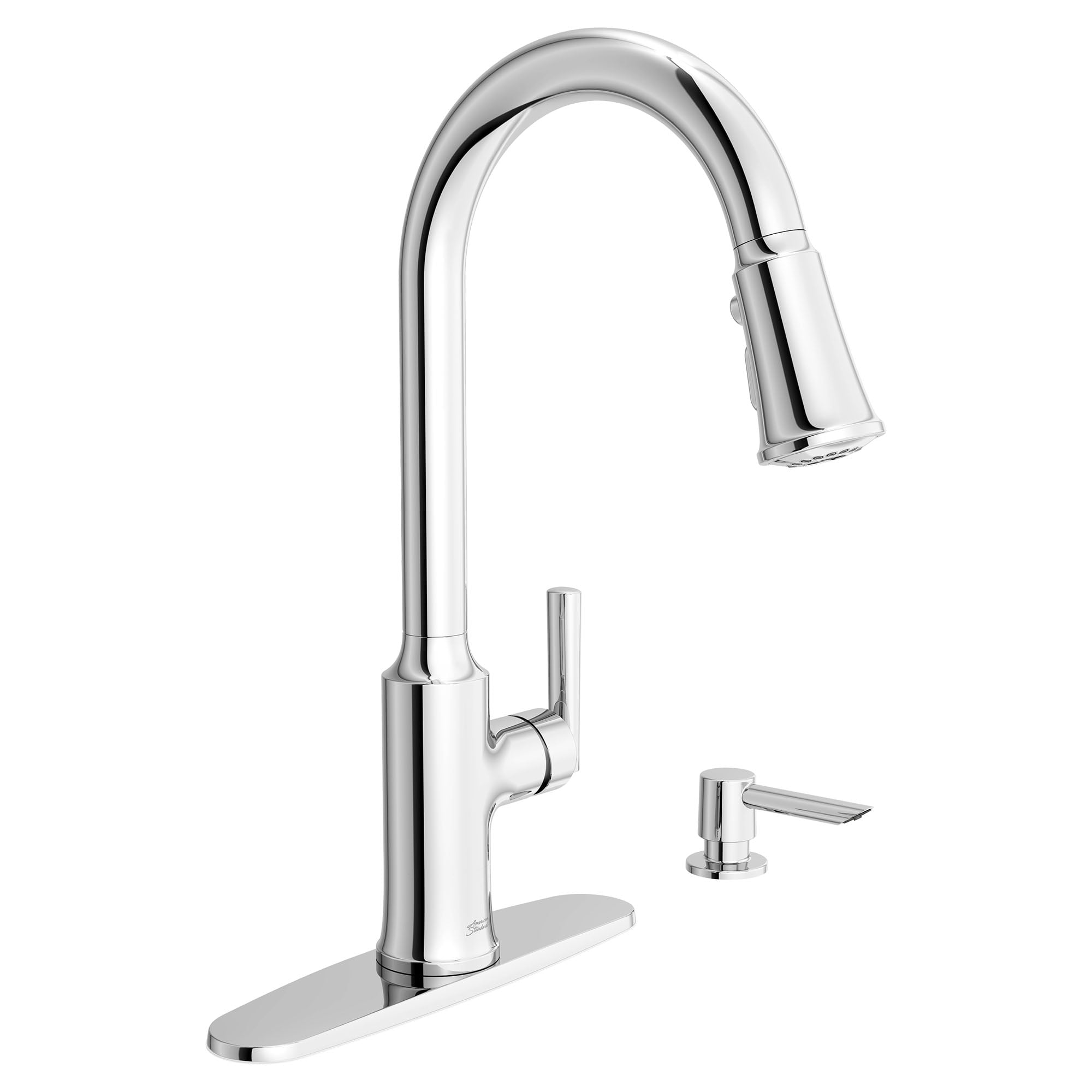 Chrome Transitional Kitchen Faucet with Pull-Down Sprayer