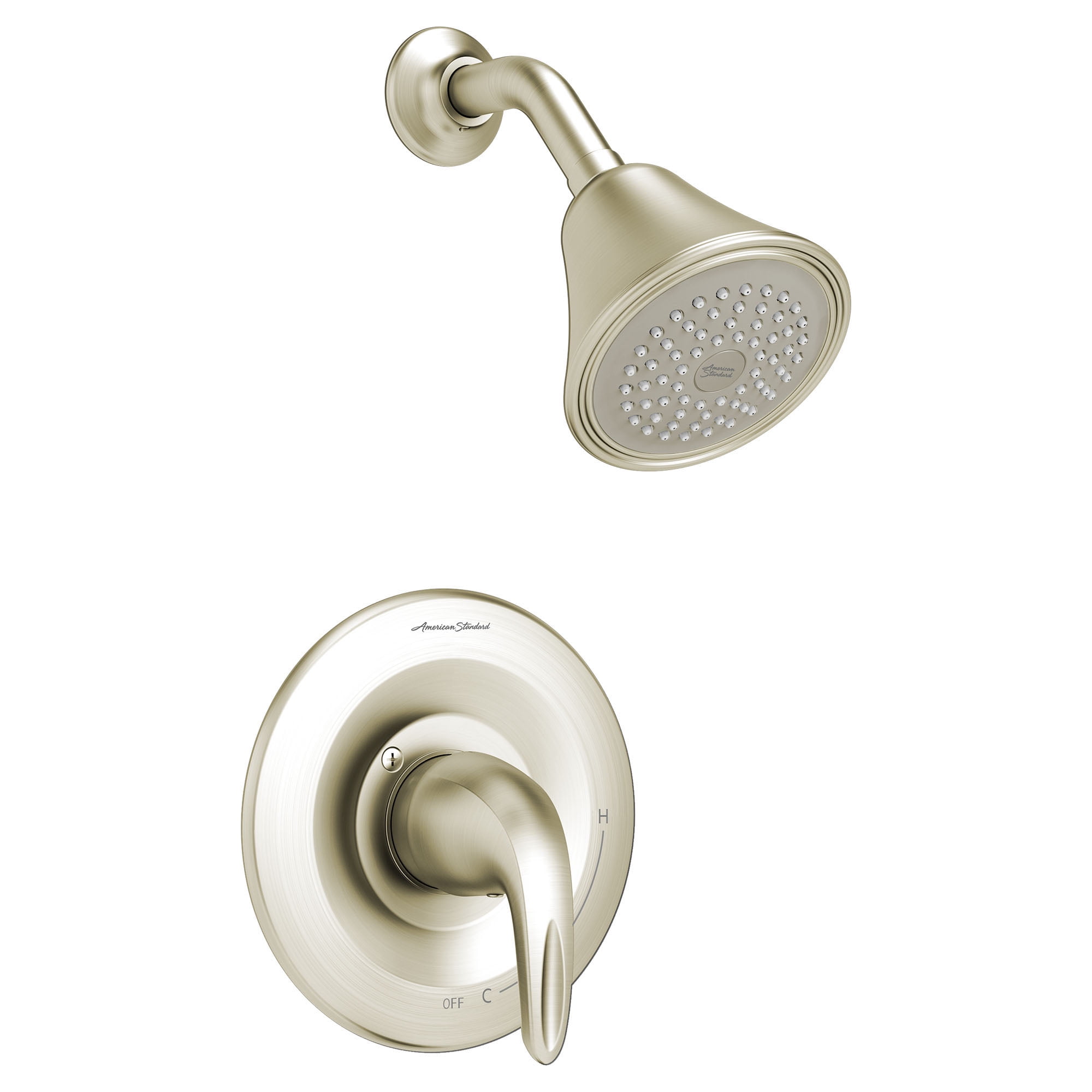 Brushed Nickel Adjustable Height Wall Mounted Shower Faucet Kit